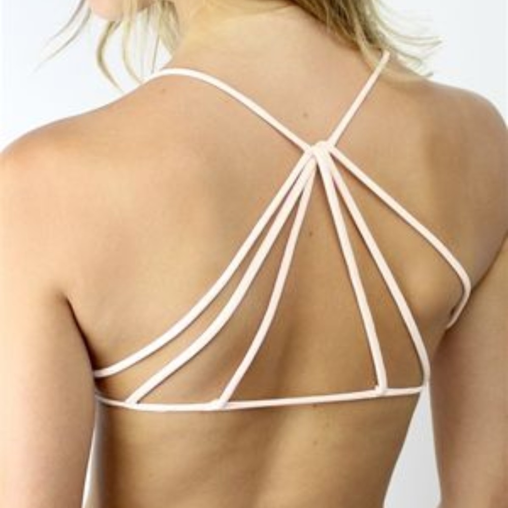 Free People White Strappy Back Bralette NWT Sz M/L - Picture 1 of 8